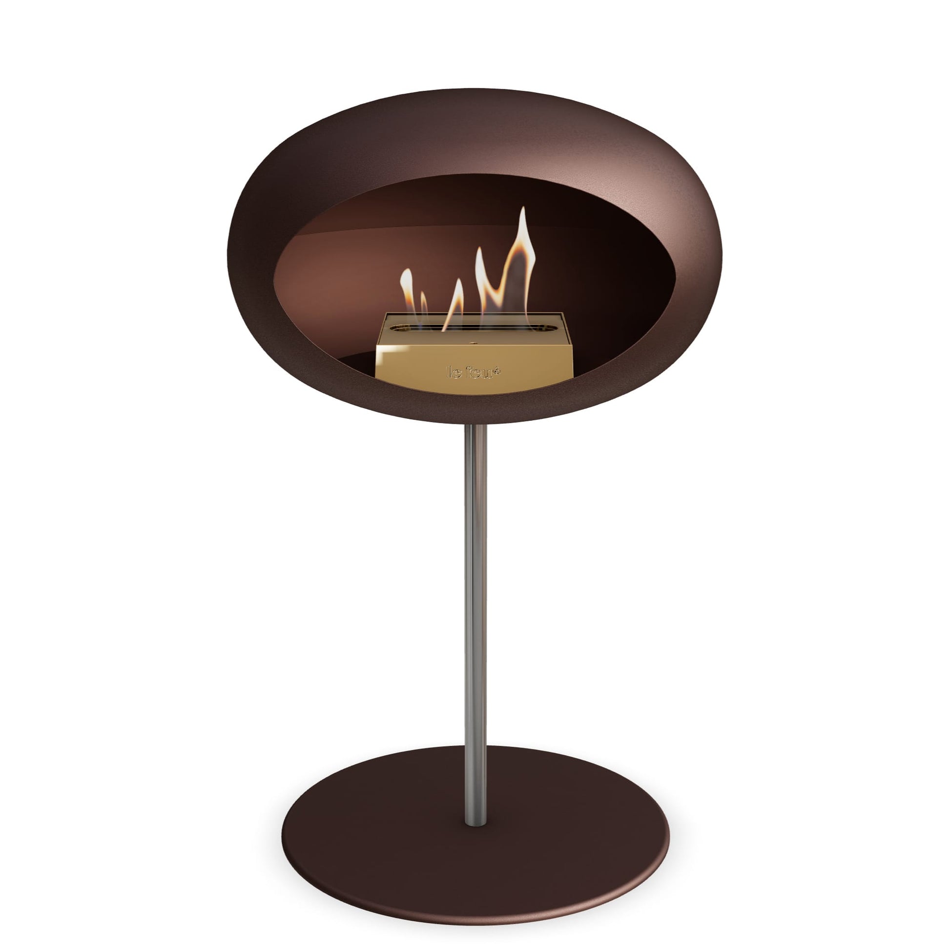 Le Feu Steel Low Dome <br>Mocca Fireplaces Nüline Distribution ø2.5 cm polished steel mocca rose gold burner