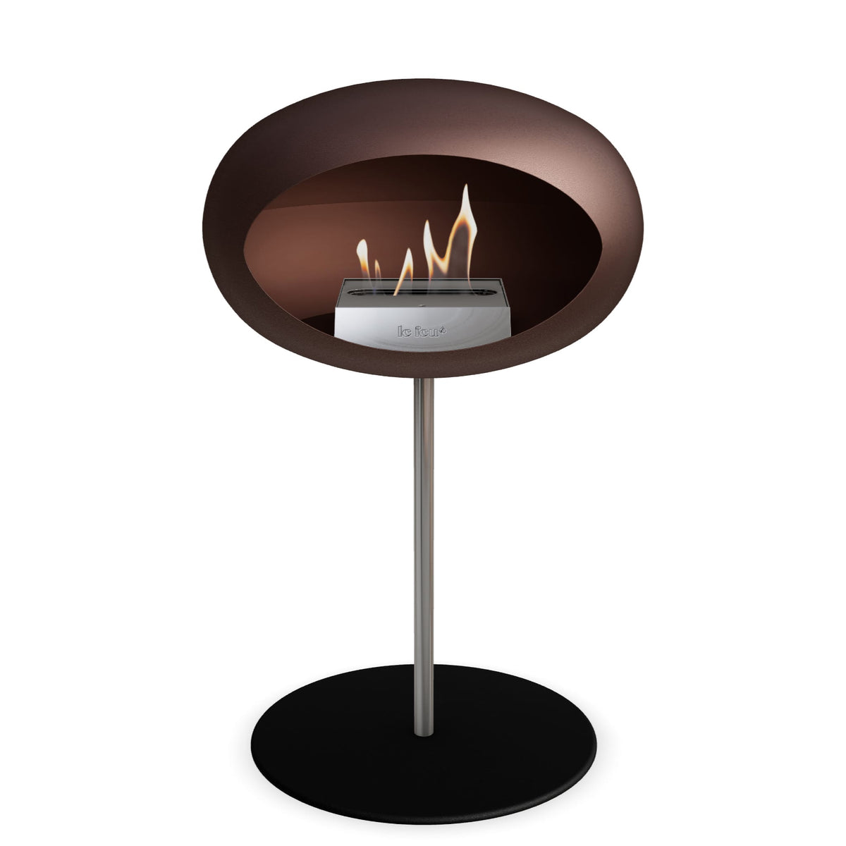Le Feu Steel Low Dome Mocca Fireplaces Nüline Distribution ø2.5 cm polished steel black steel burner