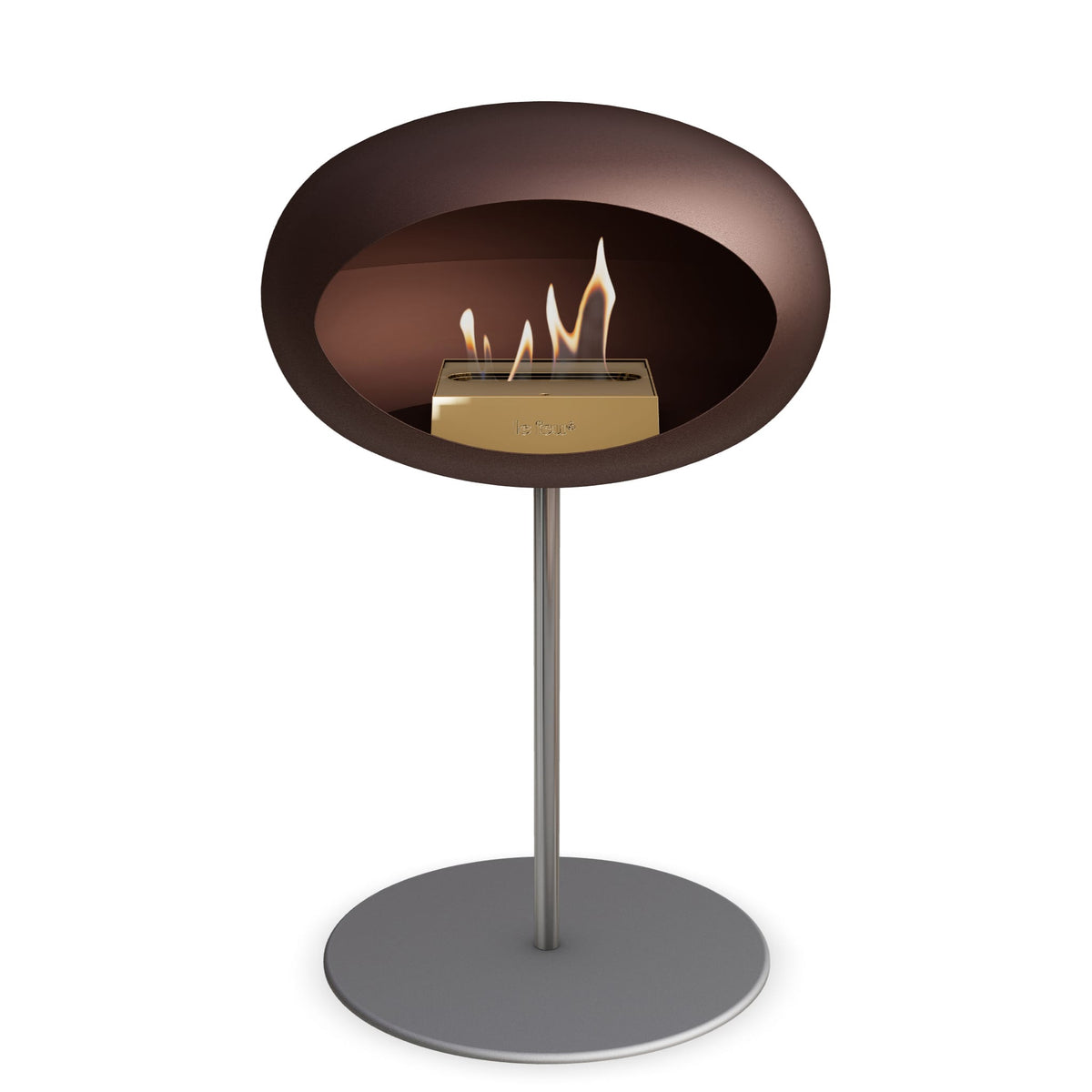 Le Feu Steel Low Dome Mocca Fireplaces Nüline Distribution ø2.5 cm polished steel nickel rose gold burner