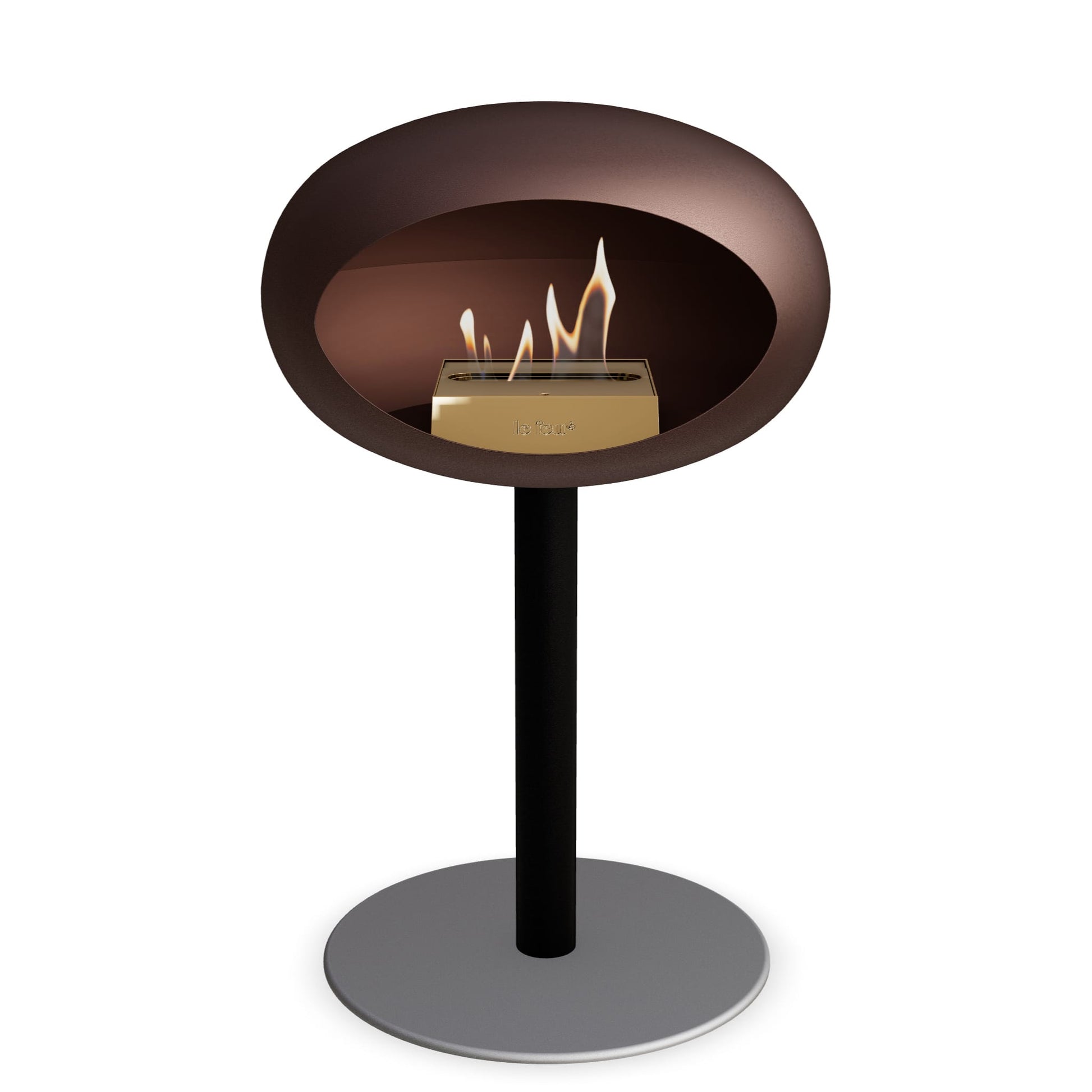 Le Feu Steel Low Dome <br>Mocca Fireplaces Nüline Distribution ø6 cm black nickel rose gold burner