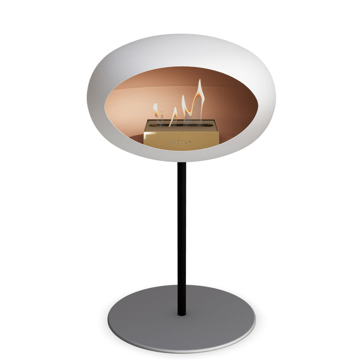 Le Feu Steel Low Dome White Fireplaces Nüline Distribution ø2.5 cm black nickel rose gold burner