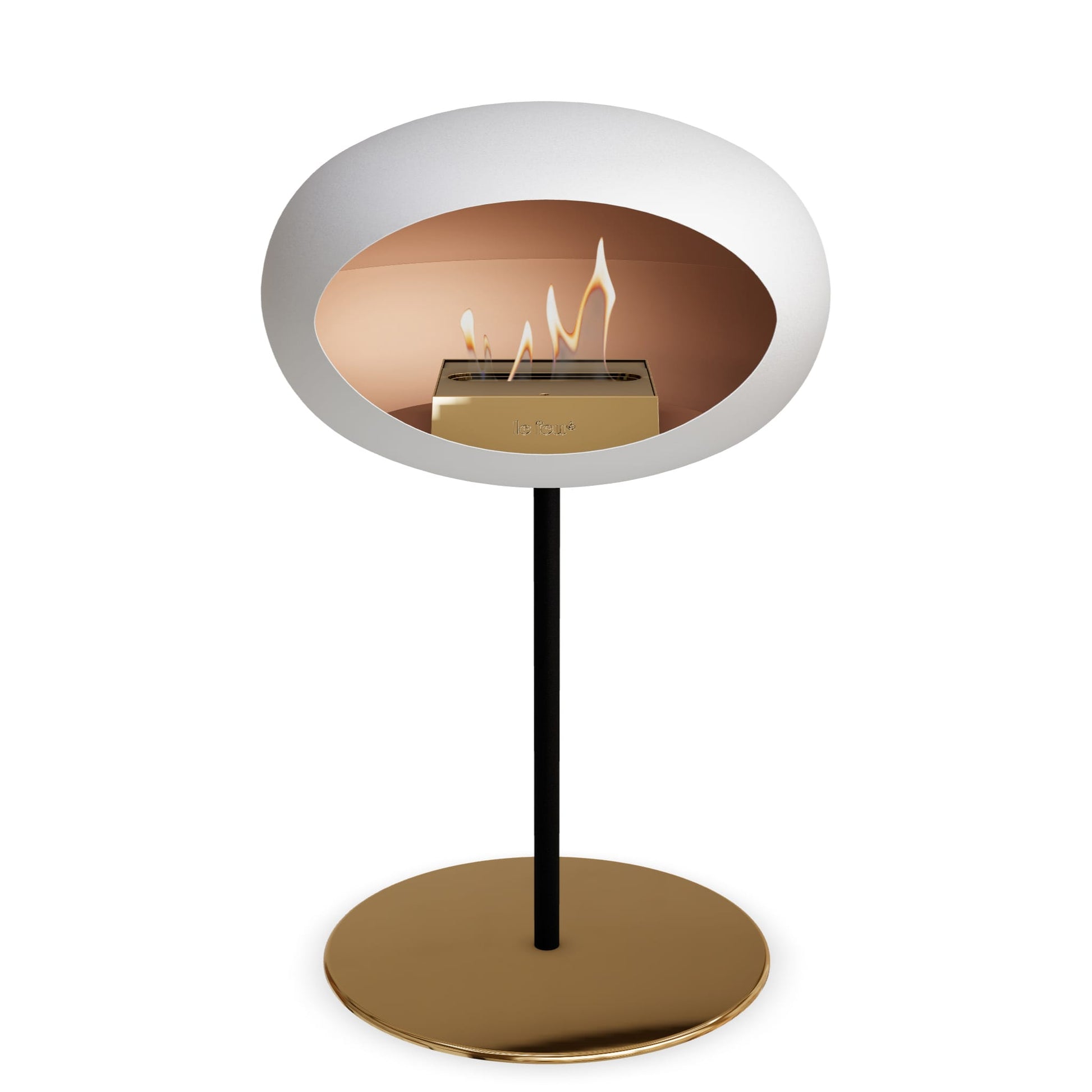 Le Feu Steel Low Dome <br>White Fireplaces Nüline Distribution ø2.5 cm black rose gold rose gold burner