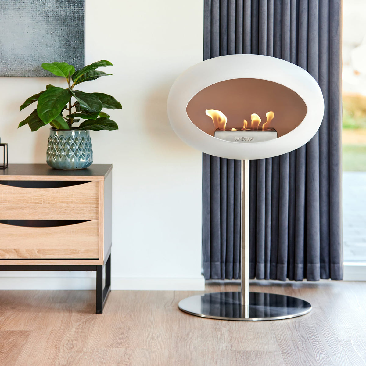 Le Feu Steel Low Dome White Fireplaces Nüline Distribution