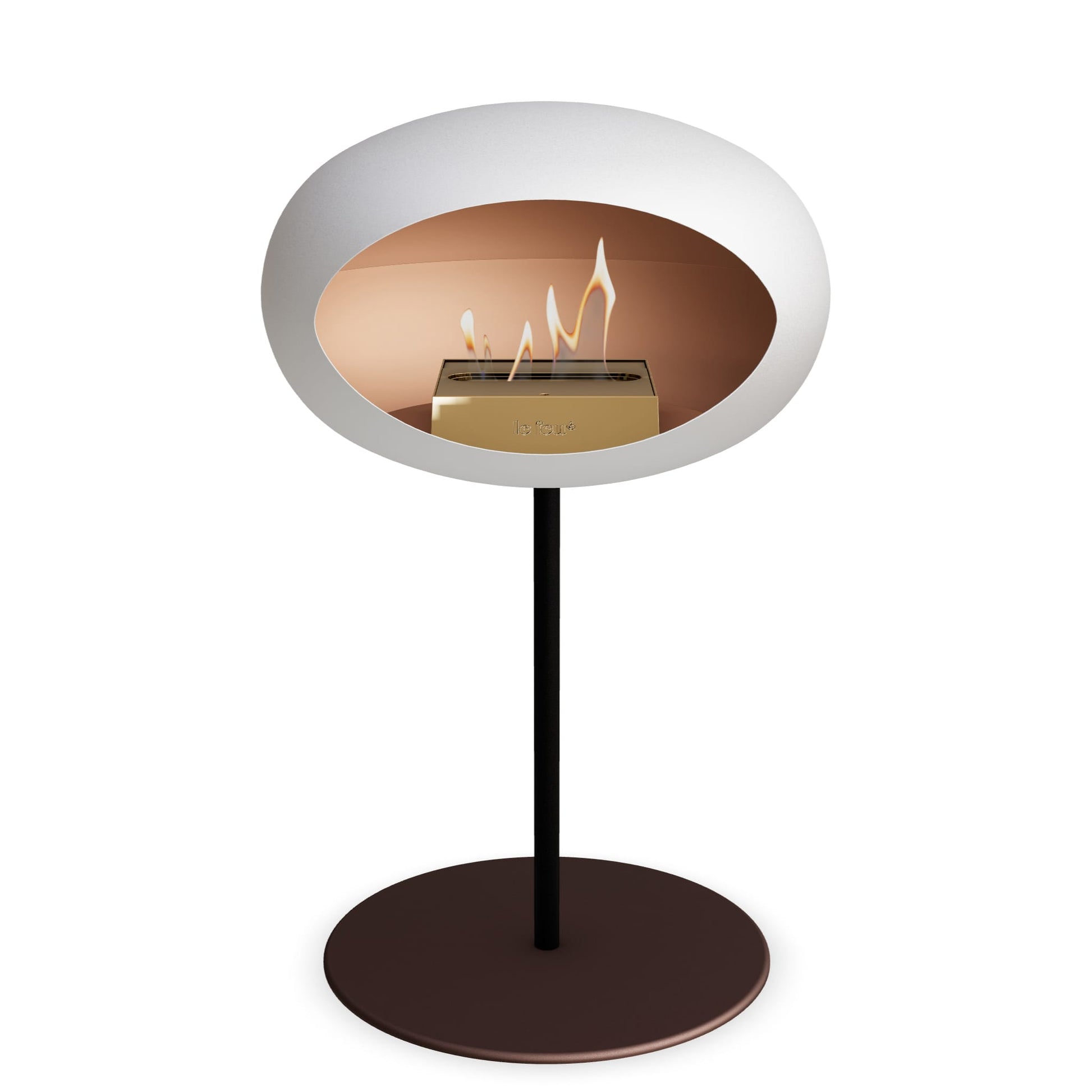 Le Feu Steel Low Dome <br>White Fireplaces Nüline Distribution ø2.5 cm black mocca rose gold burner