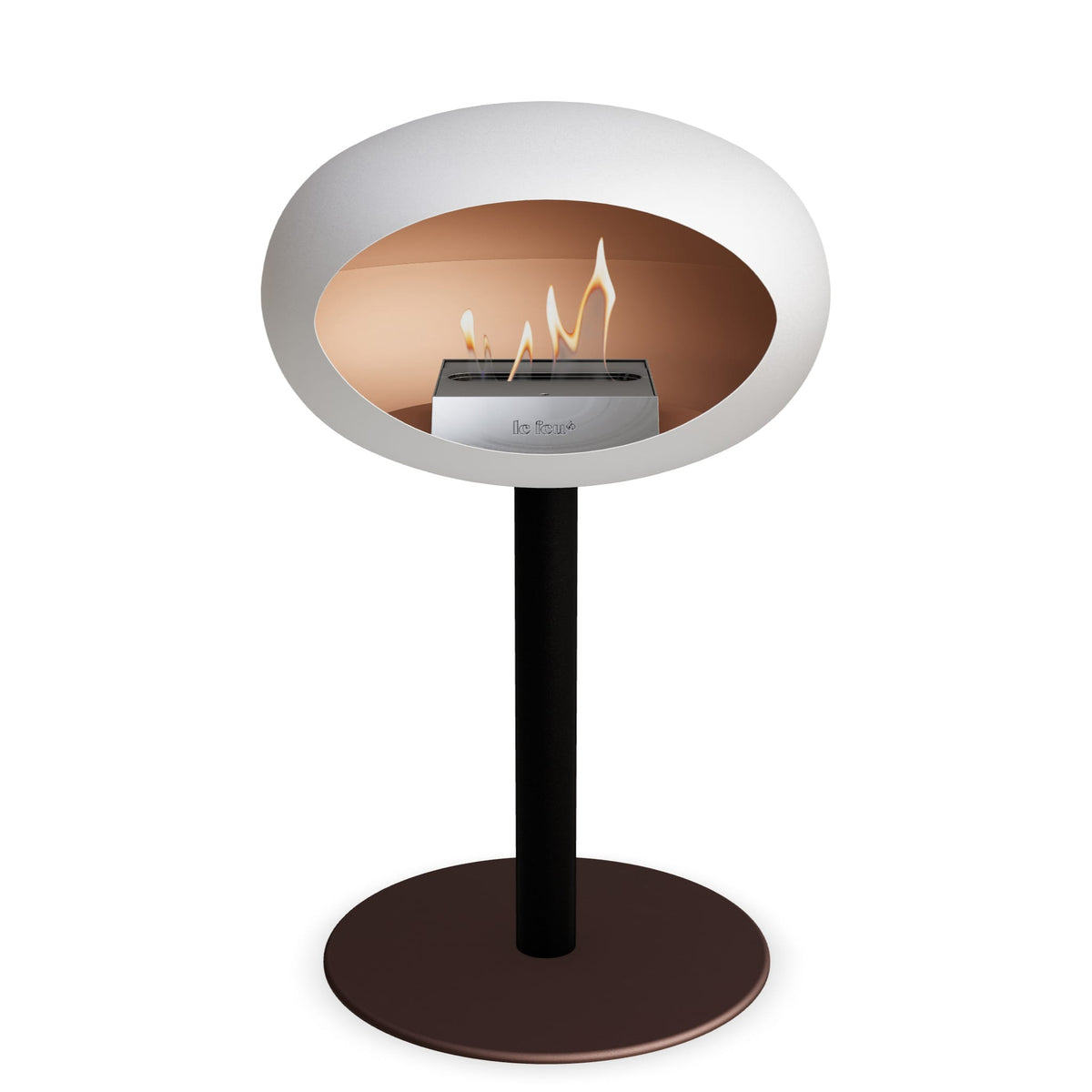 Le Feu Steel Low Dome White Fireplaces Nüline Distribution ø6 cm black mocca steel burner