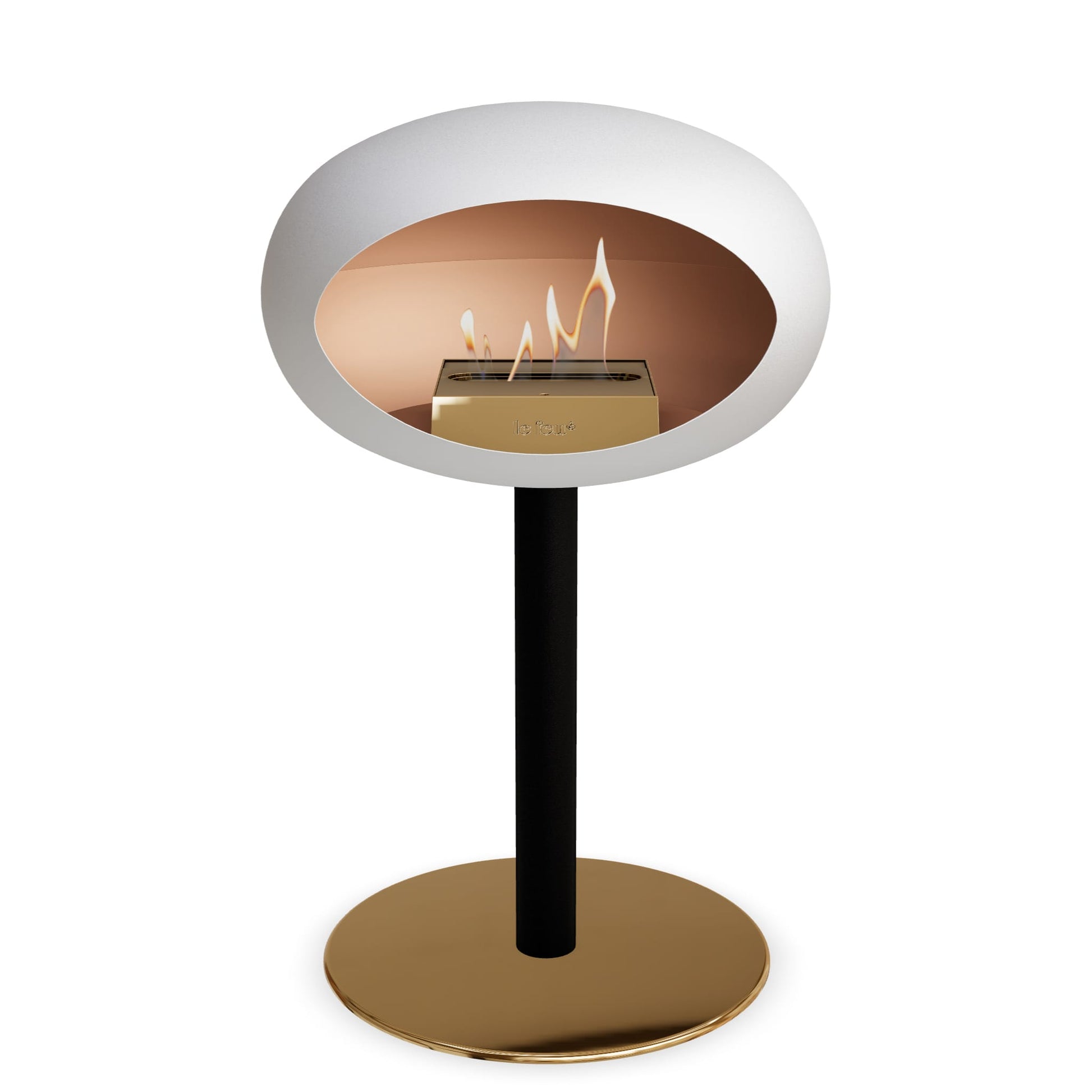 Le Feu Steel Low Dome <br>White Fireplaces Nüline Distribution ø6 cm black rose gold rose gold burner