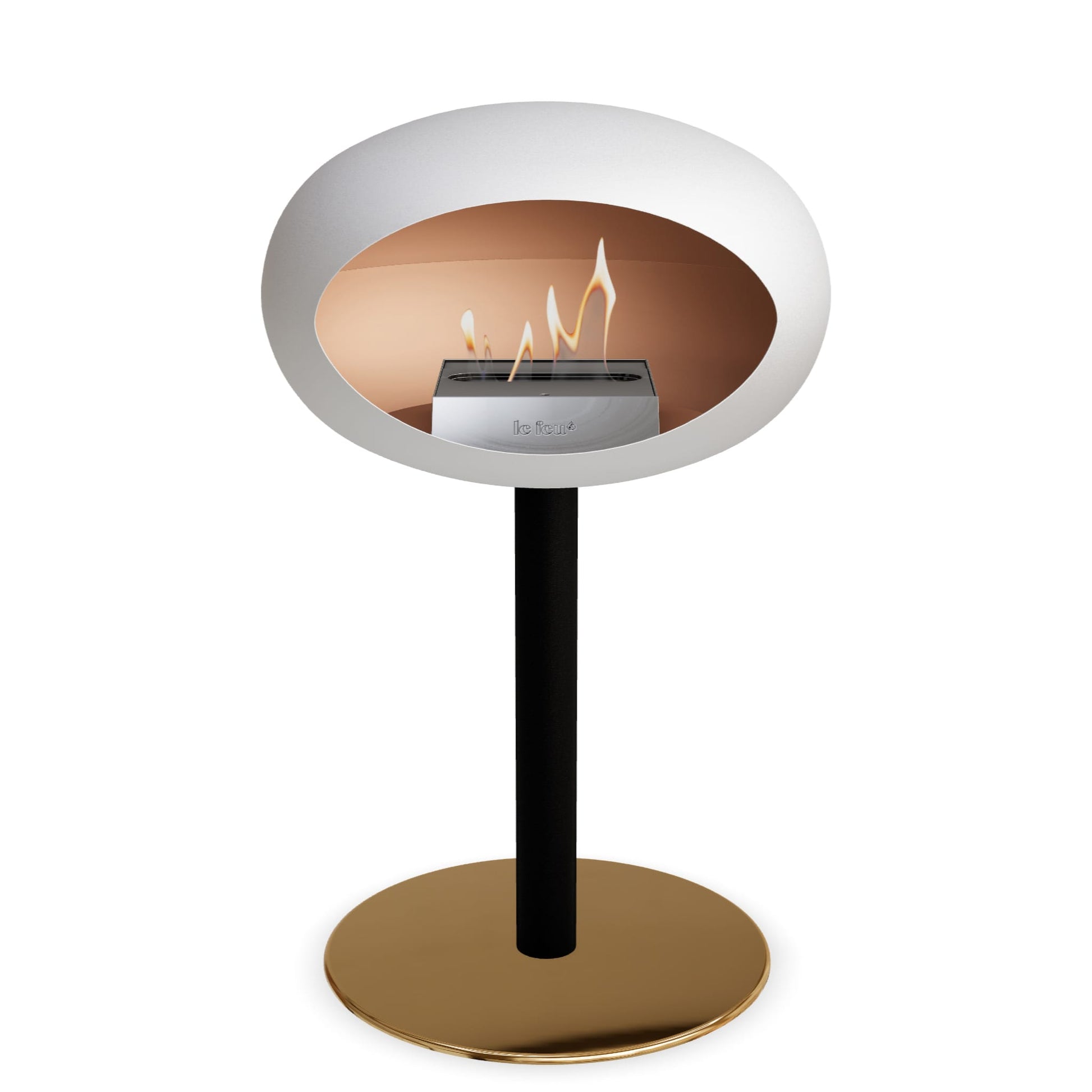 Le Feu Steel Low Dome <br>White Fireplaces Nüline Distribution ø6 cm black rose gold steel burner