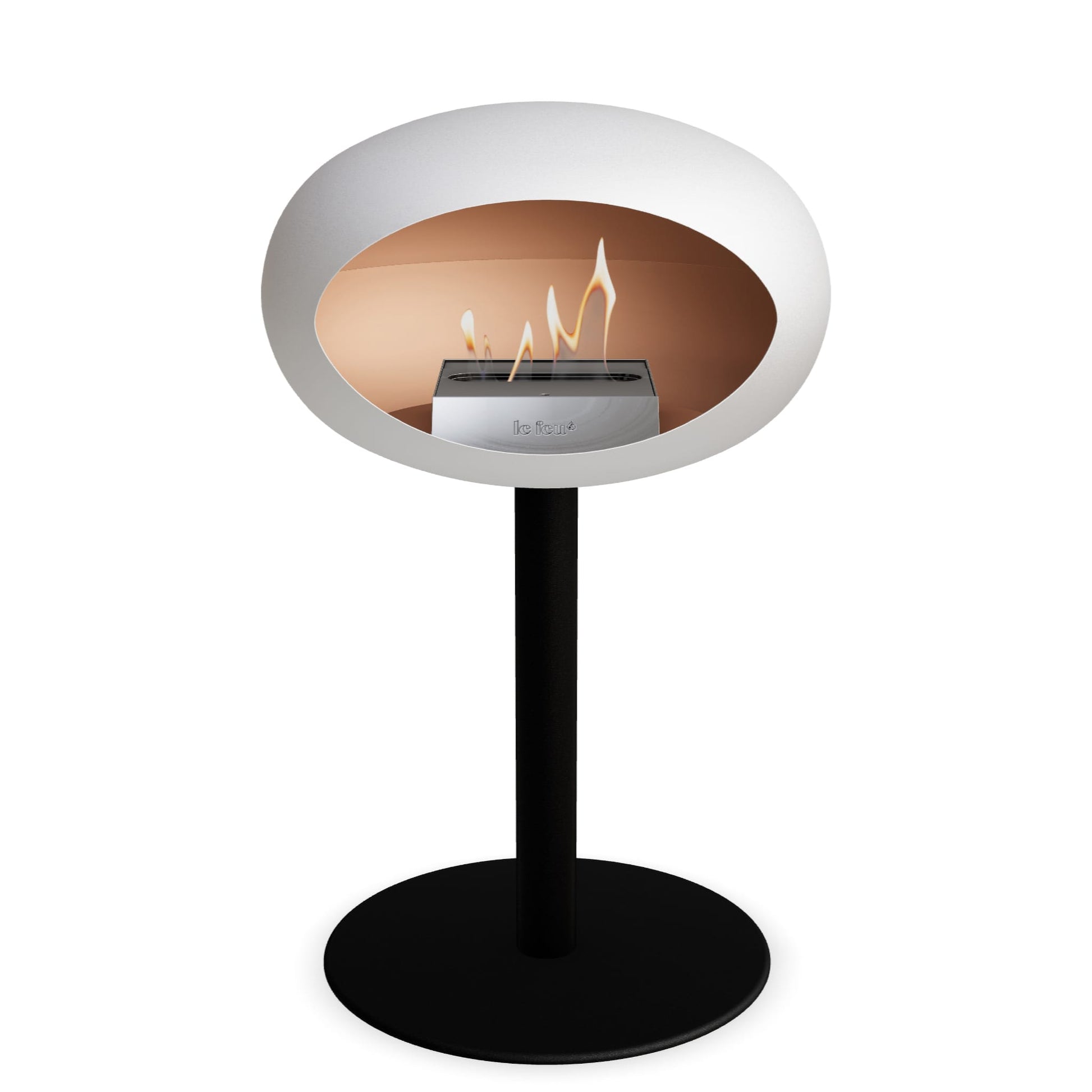 Le Feu Steel Low Dome <br>White Fireplaces Nüline Distribution ø6 cm black black steel burner