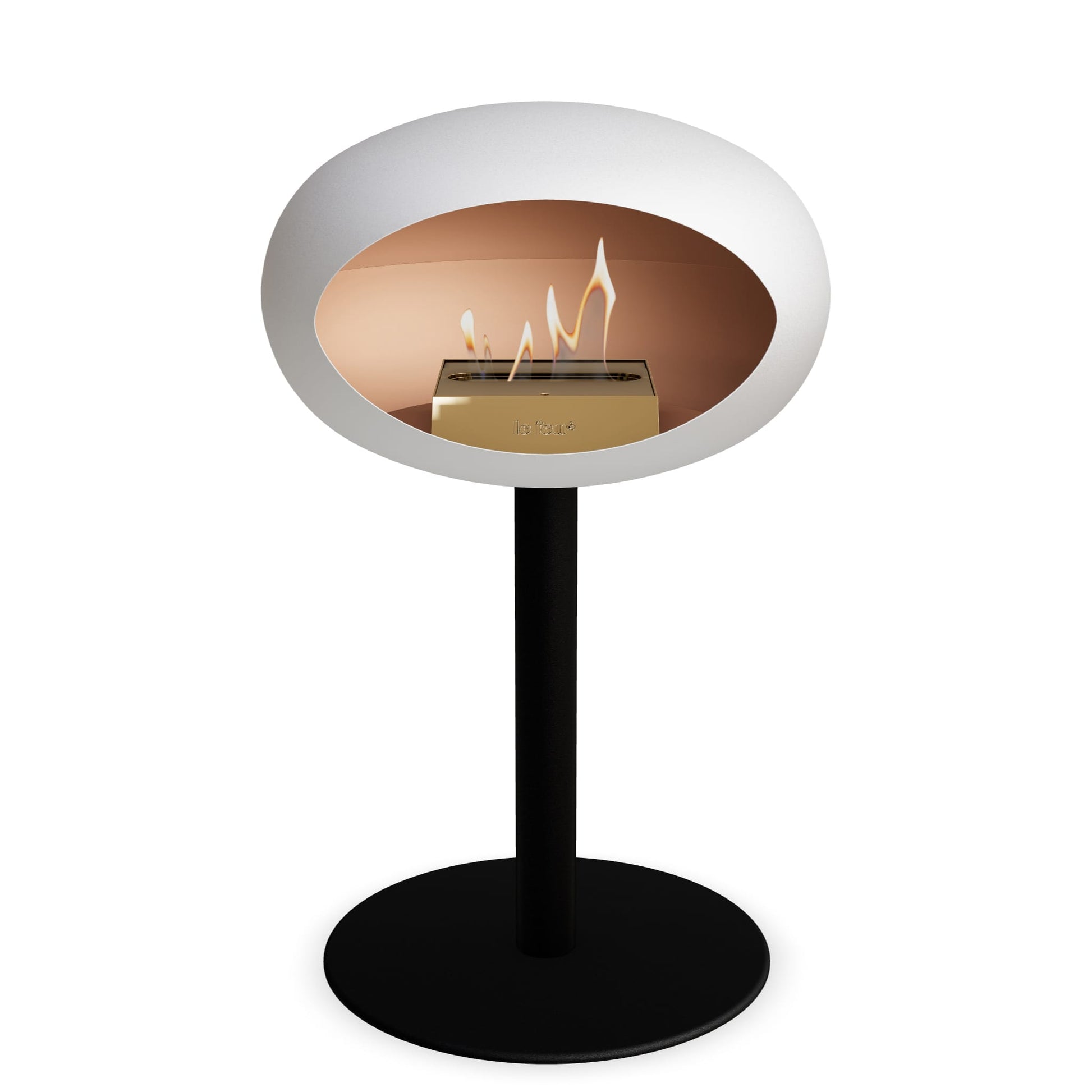 Le Feu Steel Low Dome <br>White Fireplaces Nüline Distribution ø6 cm black black rose gold burner
