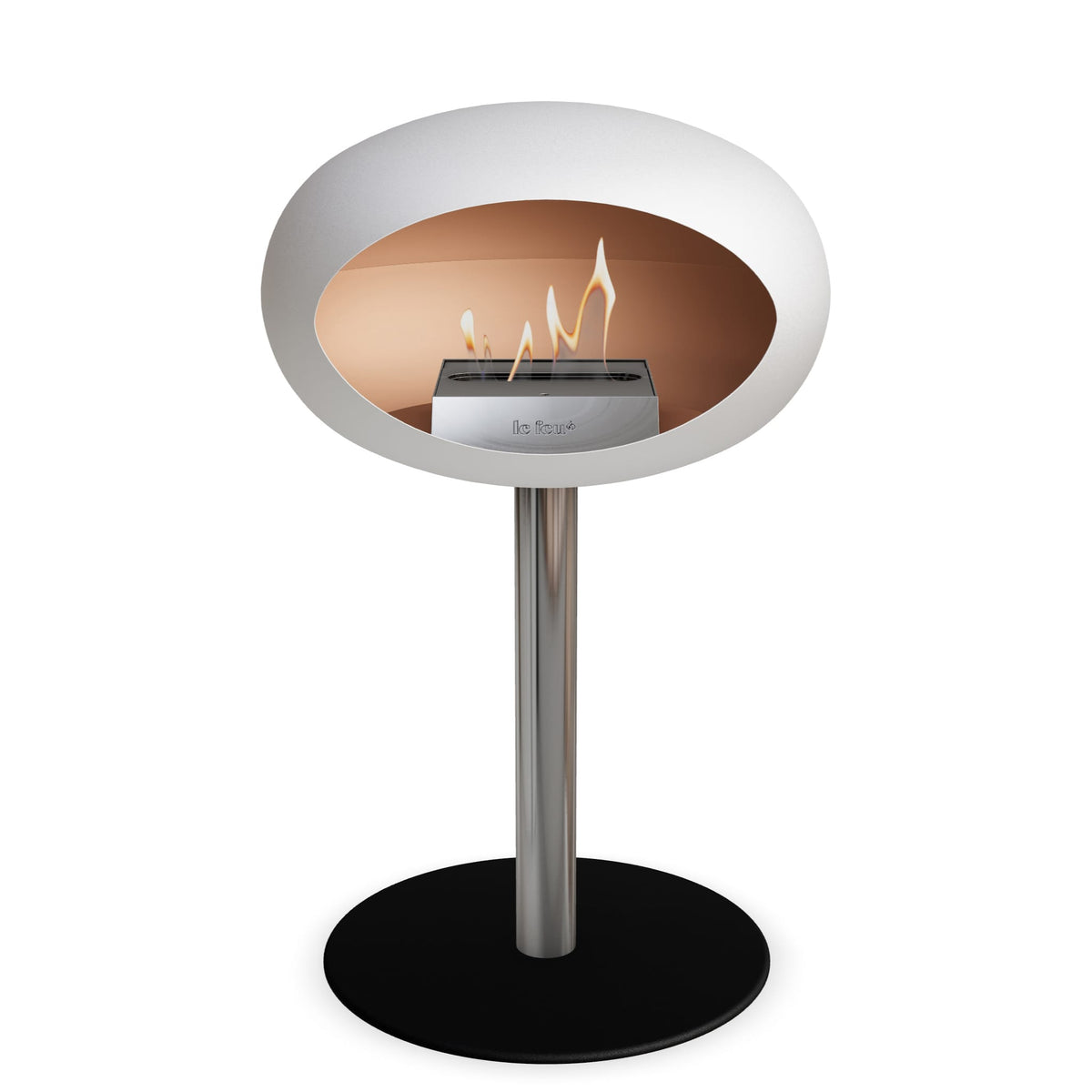 Le Feu Steel Low Dome White Fireplaces Nüline Distribution ø6 cm polished steel black steel burner