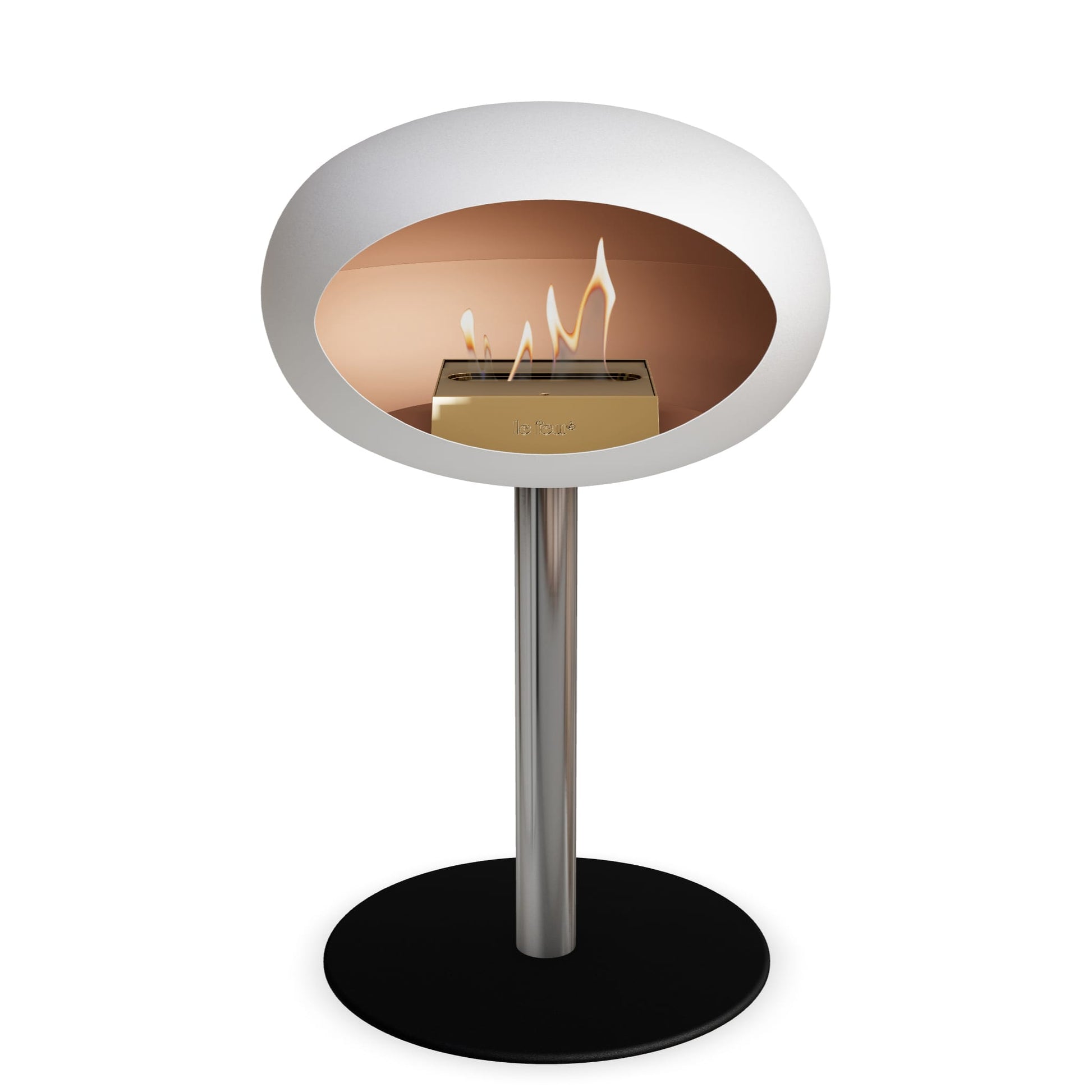 Le Feu Steel Low Dome <br>White Fireplaces Nüline Distribution ø6 cm polished steel black rose gold burner