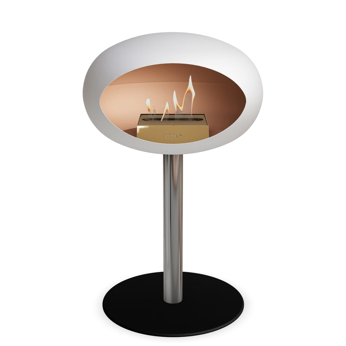 Le Feu Steel Low Dome White Fireplaces Nüline Distribution ø6 cm polished steel black rose gold burner