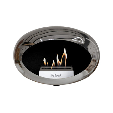 Le Feu Wall Dome <br>Chromed Silver Fireplaces Nüline Distribution black steel burner
