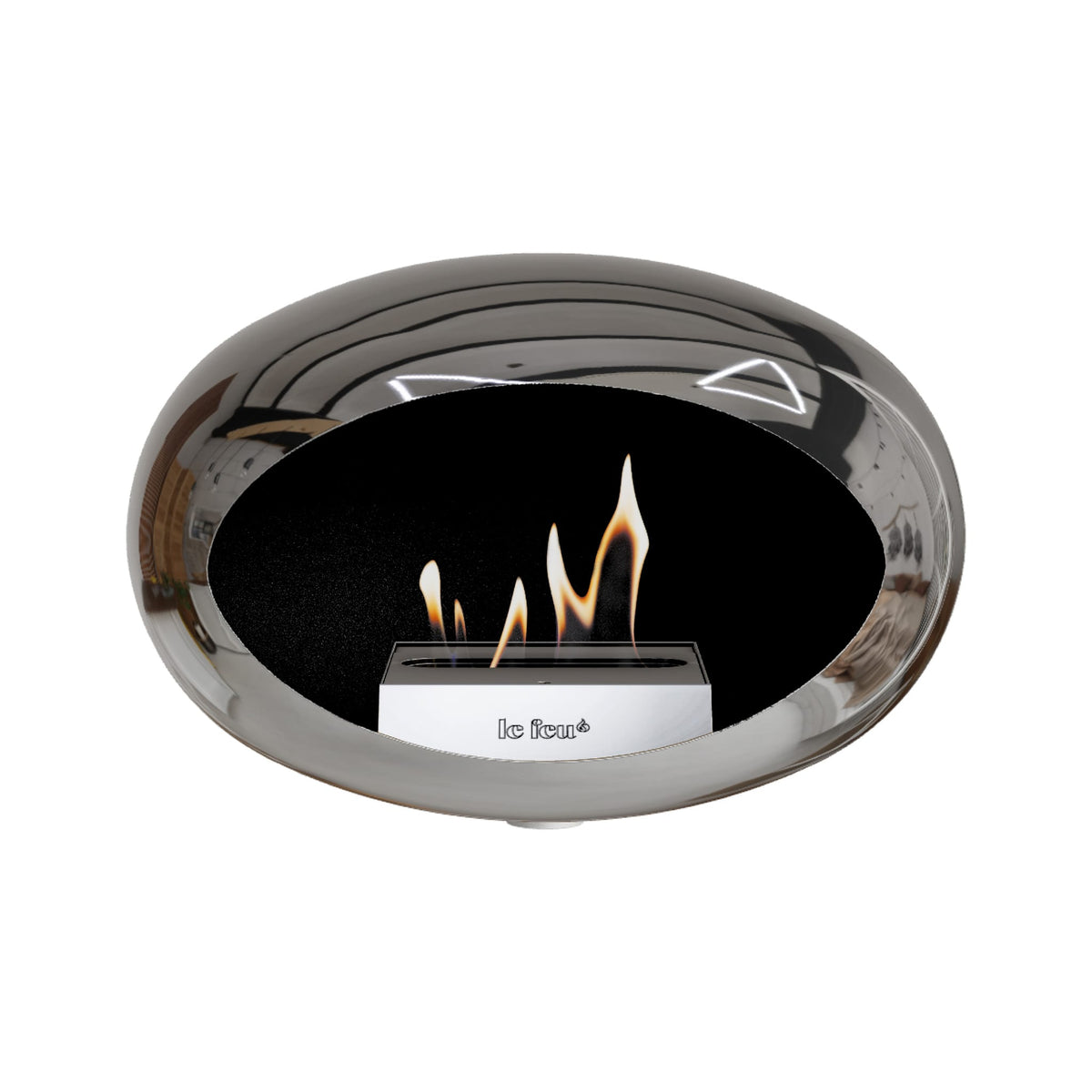 Le Feu Wall Dome Chromed Silver Fireplaces Nüline Distribution white steel burner