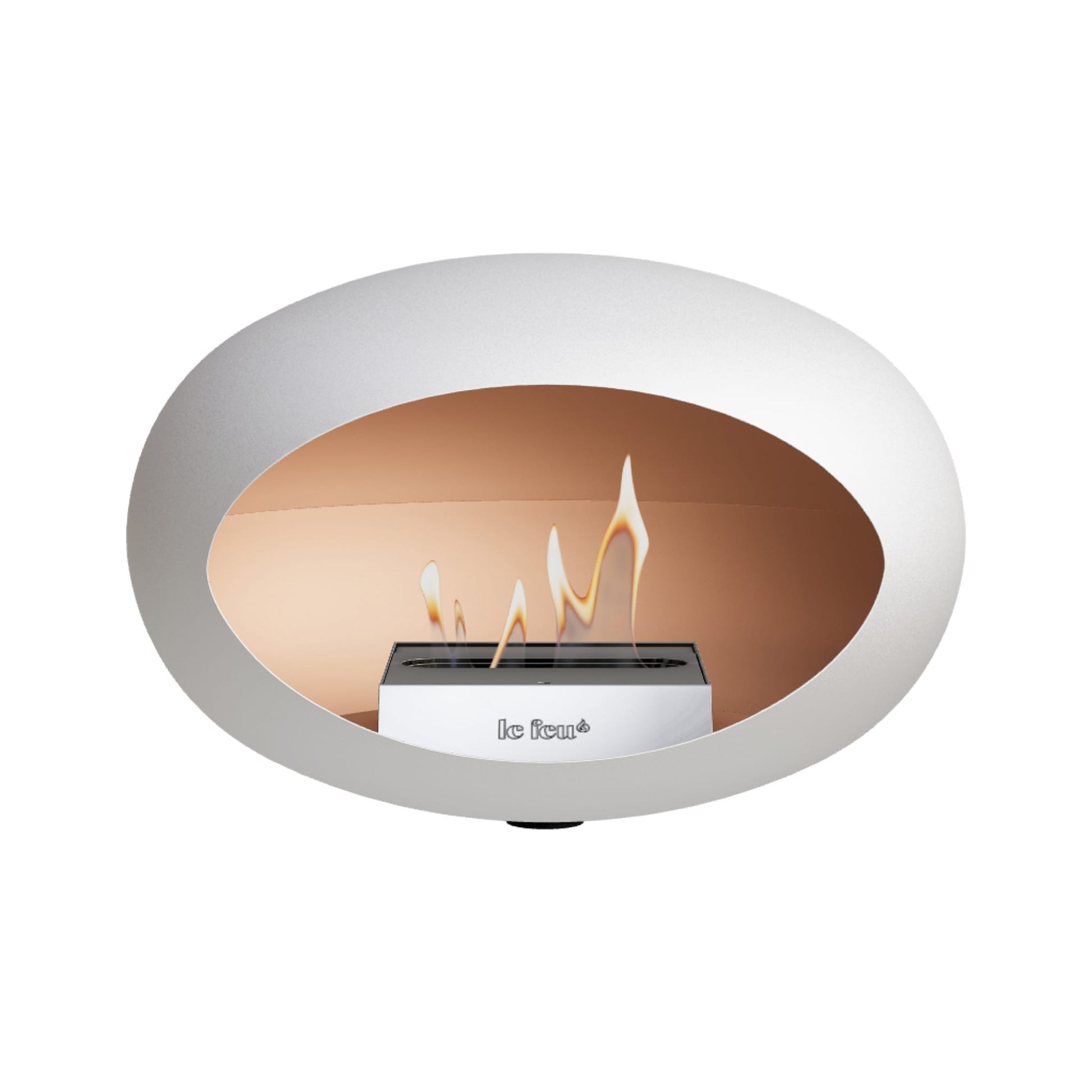 Le Feu Wall Dome <br>White Fireplaces Nüline Distribution black steel burner