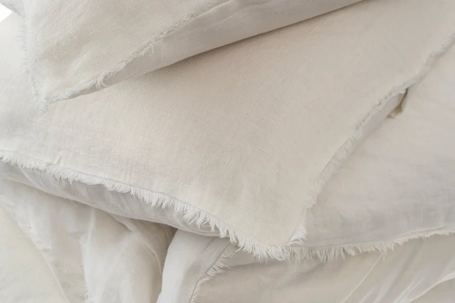 LINA LINEN DUVET SET, IVORY living-bedding Indaba trading co   