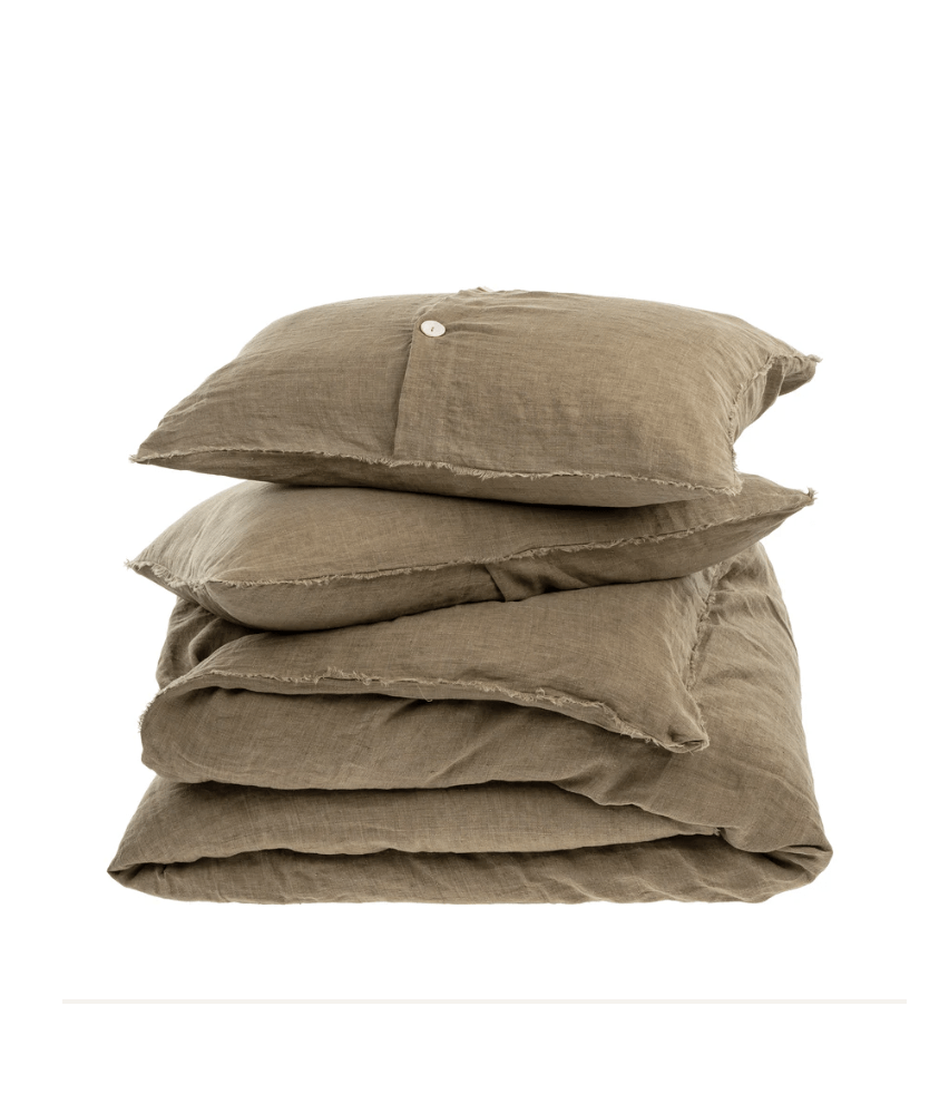 LINA LINEN DUVET SET, MINK living-bedding Indaba trading co QUEEN