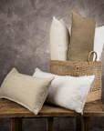 LINA LINEN PILLOW 14 x 31 - IVORY living-decorative-object Indaba trading co   