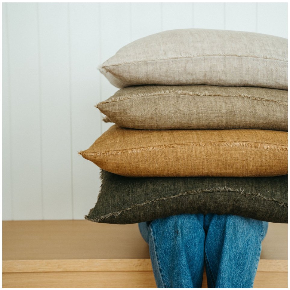 LINA LINEN PILLOW - MINK 1-7079 living-decorative-object Indaba trading co