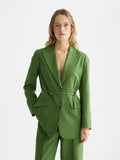 Linen Blend Blazer with Charm Tailoring Scotch Soda Femme Garden Green XS