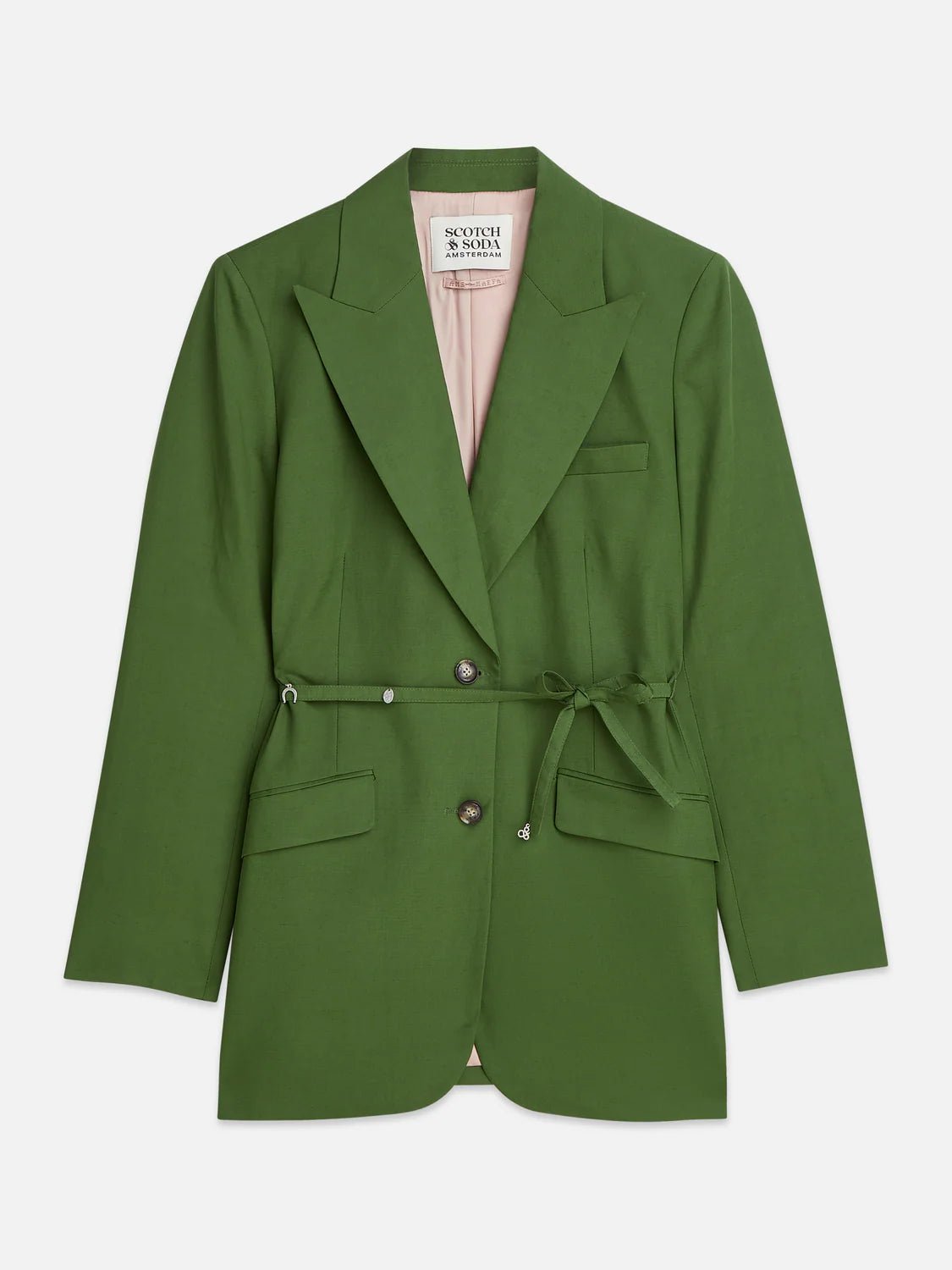 Linen Blend Blazer with Charm Tailoring Scotch Soda Femme Garden Green L