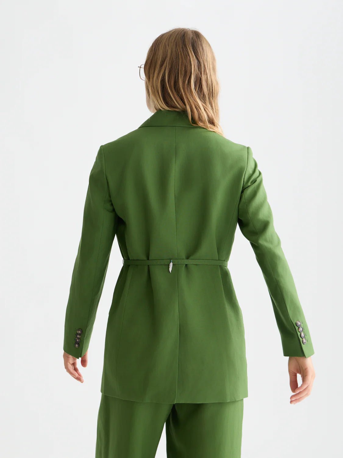 Linen Blend Blazer with Charm Tailoring Scotch Soda Femme Garden Green M