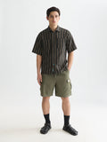 Linen-Blend Relaxed-Fit Cargo Bermuda Shorts Men Shorts Scotch Soda Homme Olive Night XS