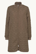 Long Quilted Jacket Woman ILSE JACOBSEN 206-MUD 34