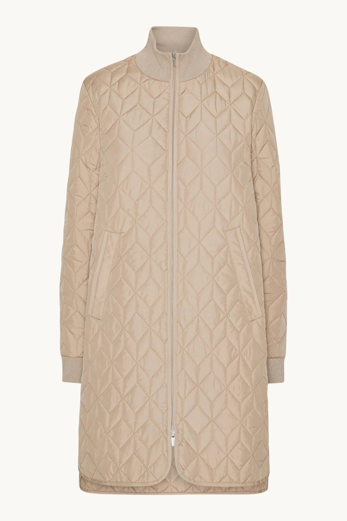 Long Quilted Jacket Woman ILSE JACOBSEN 222-WHEAT 34
