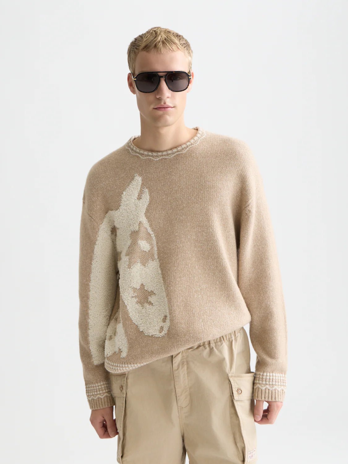 Loose-Fit Jacquard Pullover Men Knitwear Scotch Soda Homme Amphora M