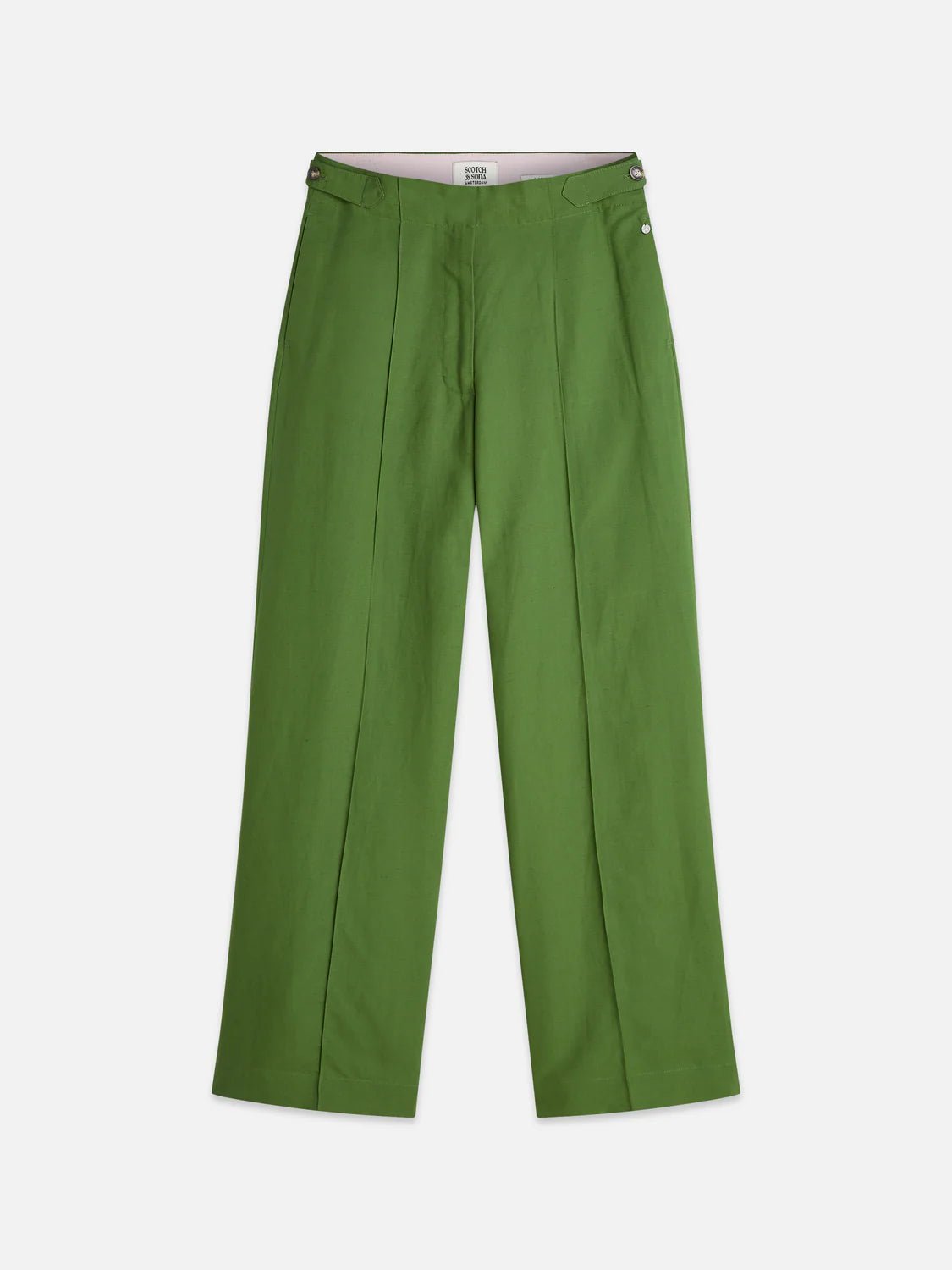 Lou - Lyocell High Rise Wide Leg Pant Trousers Scotch Soda Femme Garden Green 26/30