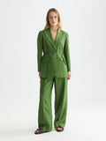 Lou - Lyocell High Rise Wide Leg Pant Trousers Scotch Soda Femme Garden Green 25/30