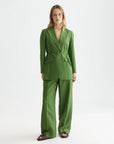 Lou - Lyocell High Rise Wide Leg Pant Trousers Scotch Soda Femme Garden Green 25/30