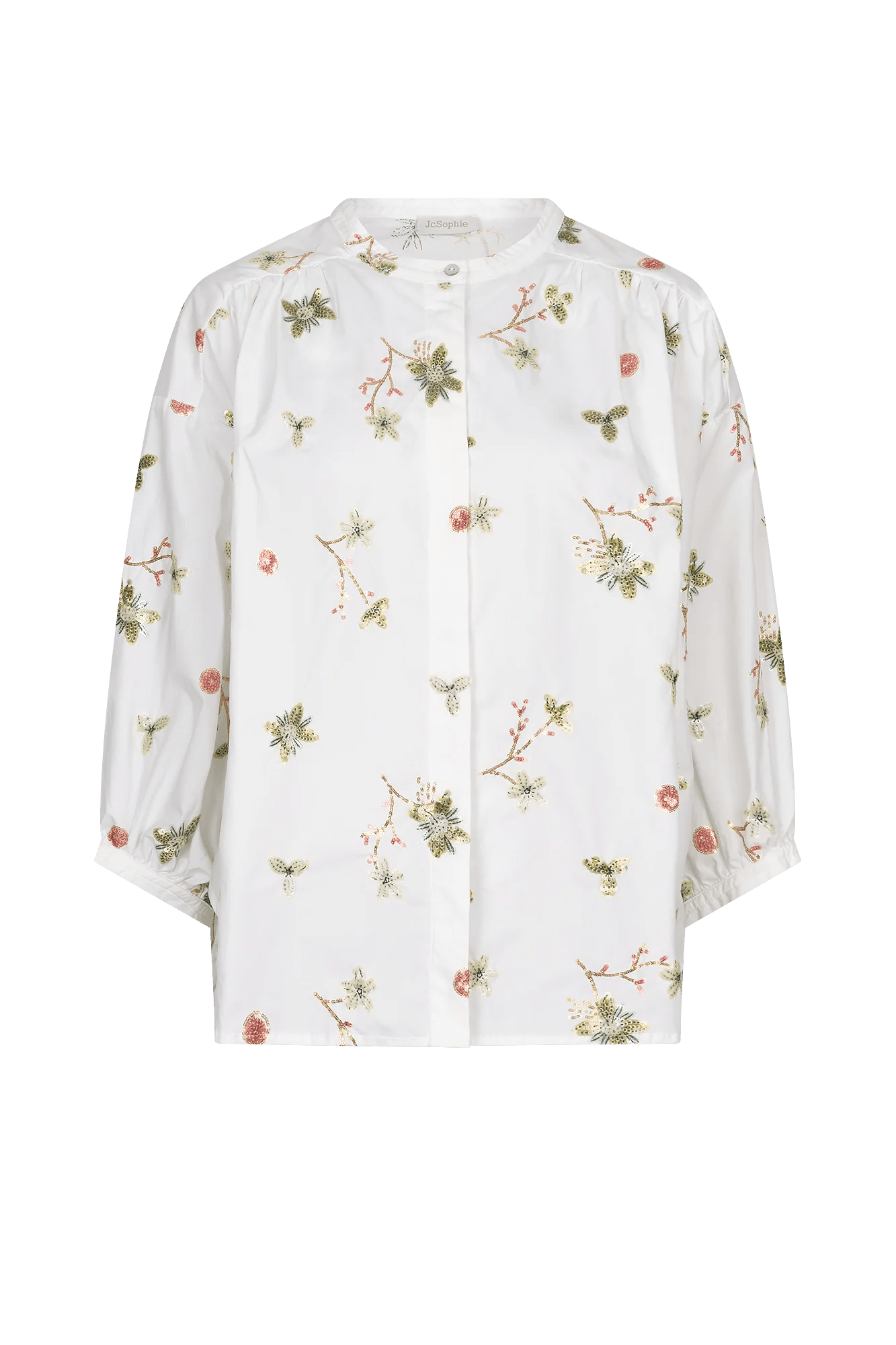 LUNA BLOUSE Blouses JC Sophie FLEURS VERTS 34