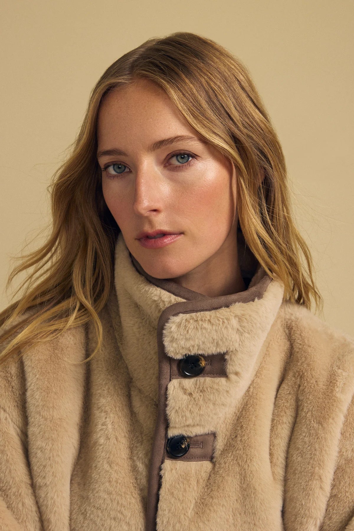 Lux Suede Fur Coats Woman VELVET L Faded Coco