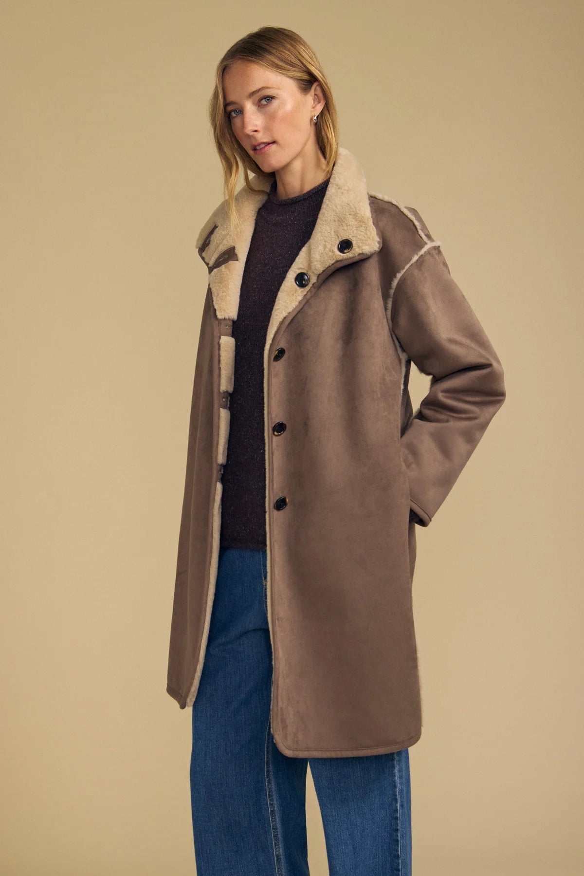 Lux Suede Fur Coats Woman VELVET