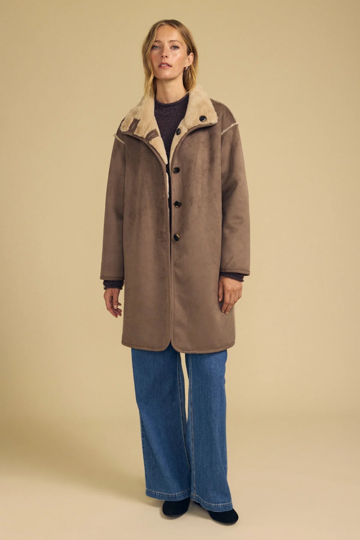 Lux Suede Fur Coats Woman VELVET