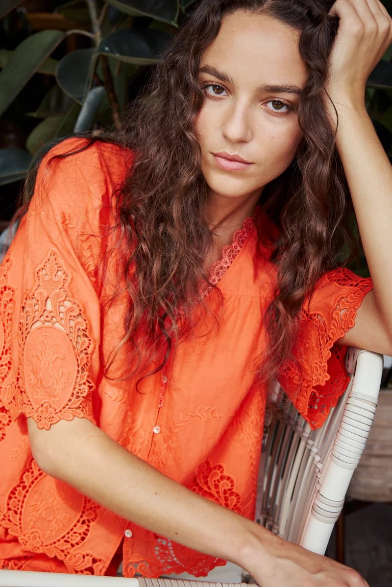 MAOLI BLOUSE Blouses Melissa Nepton Orange XS