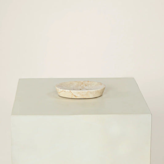 MARBLE SOAP DISH - WHITE SAVON Crusoe