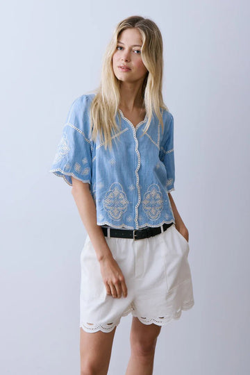 MARNIE BLOUSE Blouses Melissa Nepton Lt Blue Denim XS