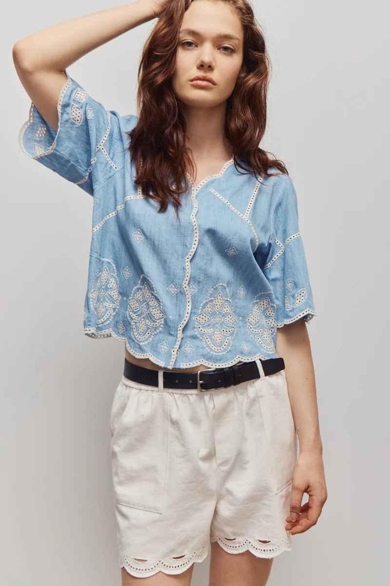 MARNIE BLOUSE Blouses Melissa Nepton Lt Blue Denim S