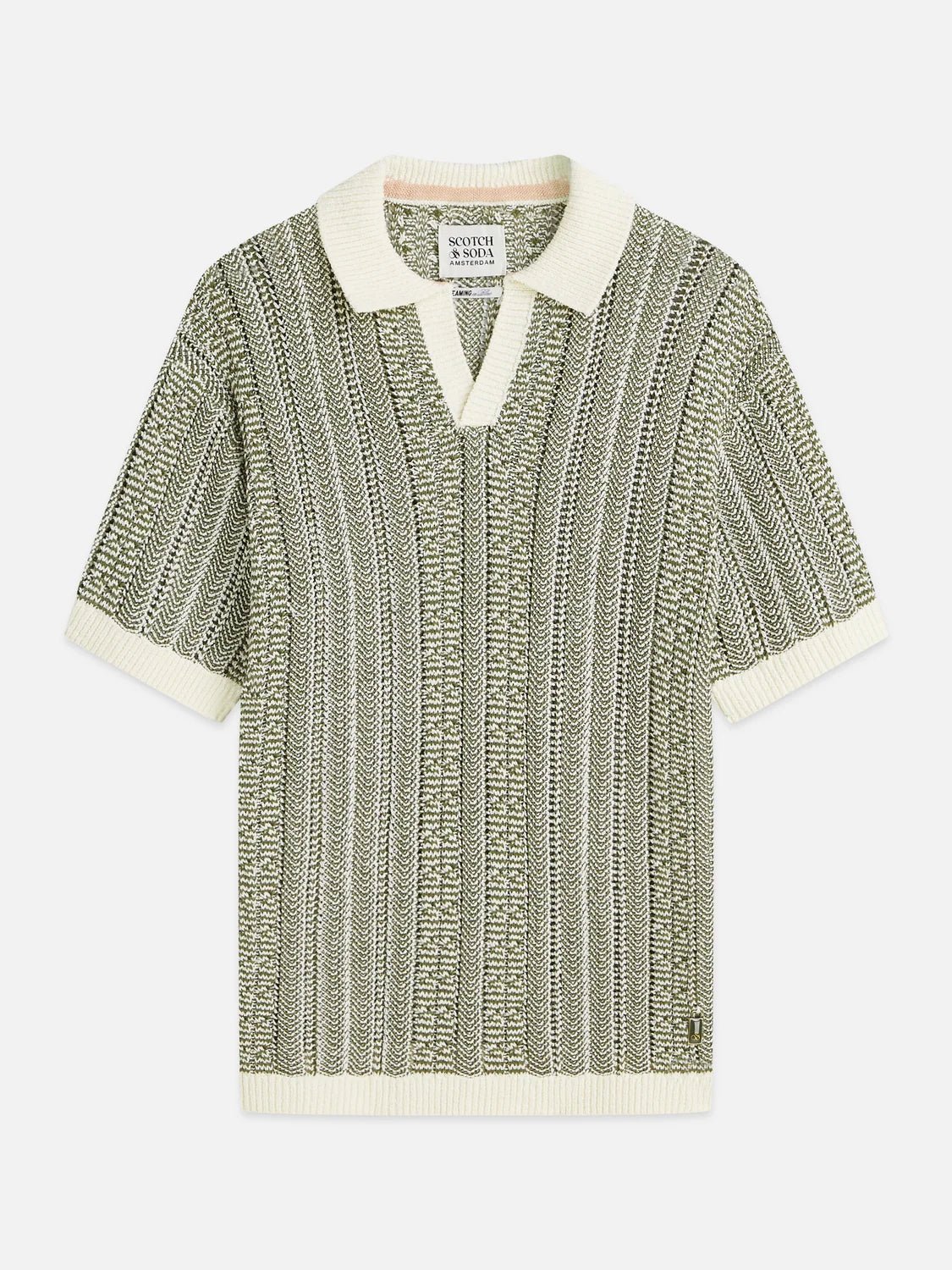 Multi Stitch Extra Dropped-Shoulder Polo Man Scotch & Soda Eggnog Melange XL