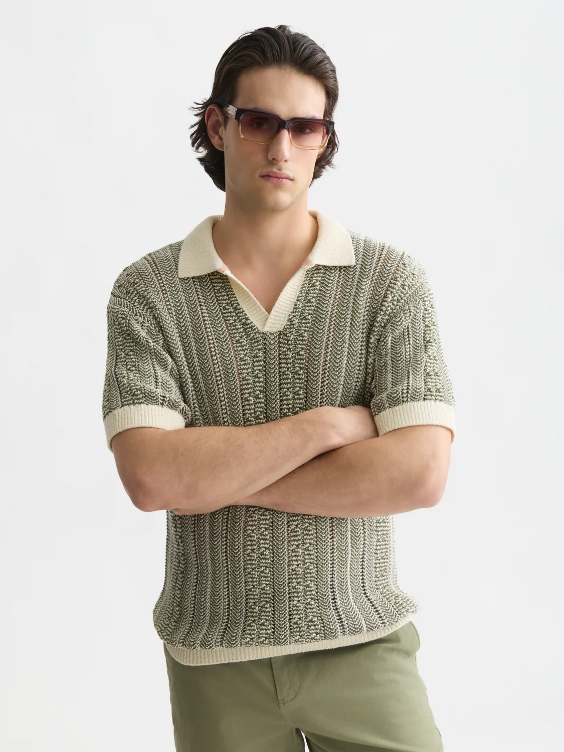 Multi Stitch Extra Dropped-Shoulder Polo Man Scotch & Soda Eggnog Melange XS