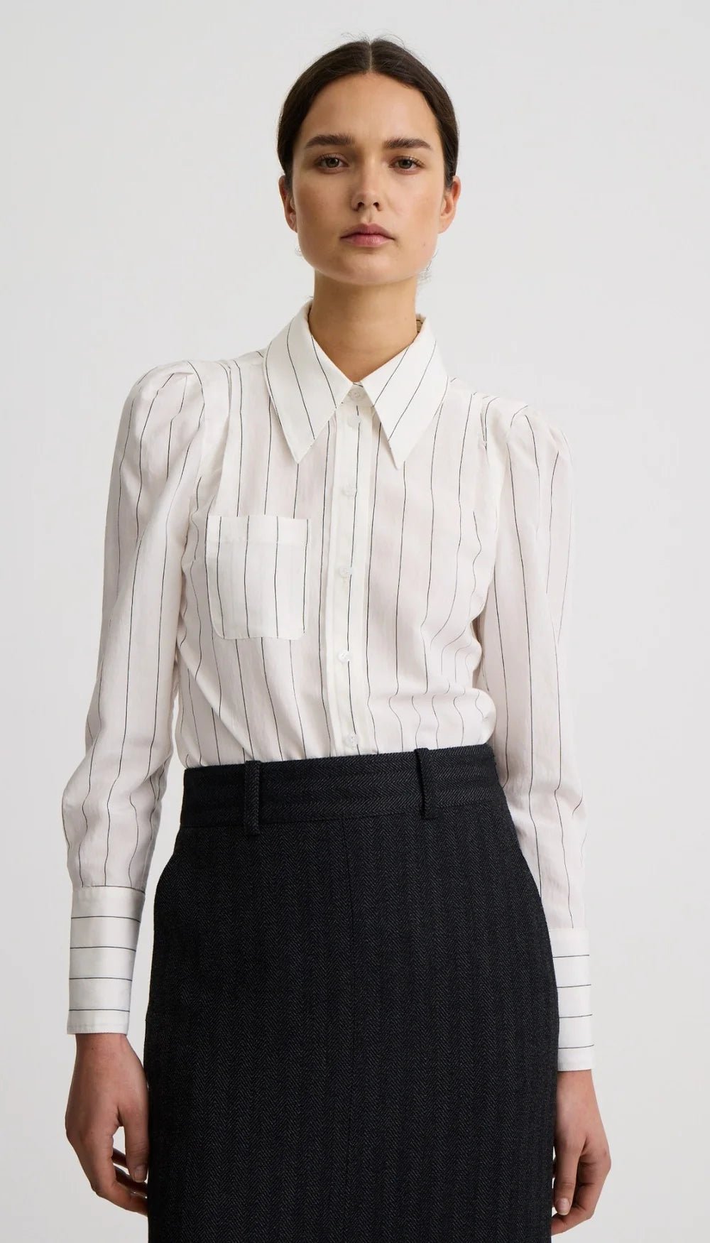 Neck Tie Box Pleat Shirt Woman Smythe S