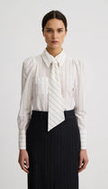Neck Tie Box Pleat Shirt Woman Smythe XS