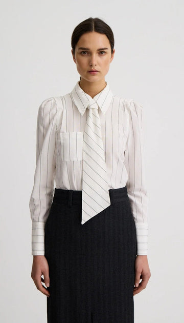 Neck Tie Box Pleat Shirt Woman Smythe XS