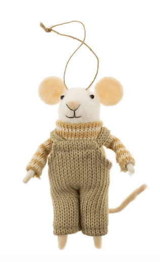 OVERALLS OLIVE MOUSE ORNAMENT Indaba trading co