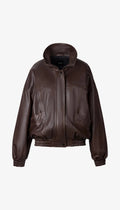 Oversized Leather Bomber Woman Smythe 12 Brown
