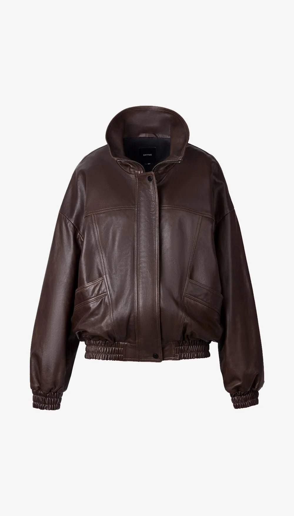 Oversized Leather Bomber Woman Smythe 12 Brown