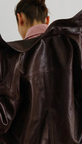 Oversized Leather Bomber Woman Smythe